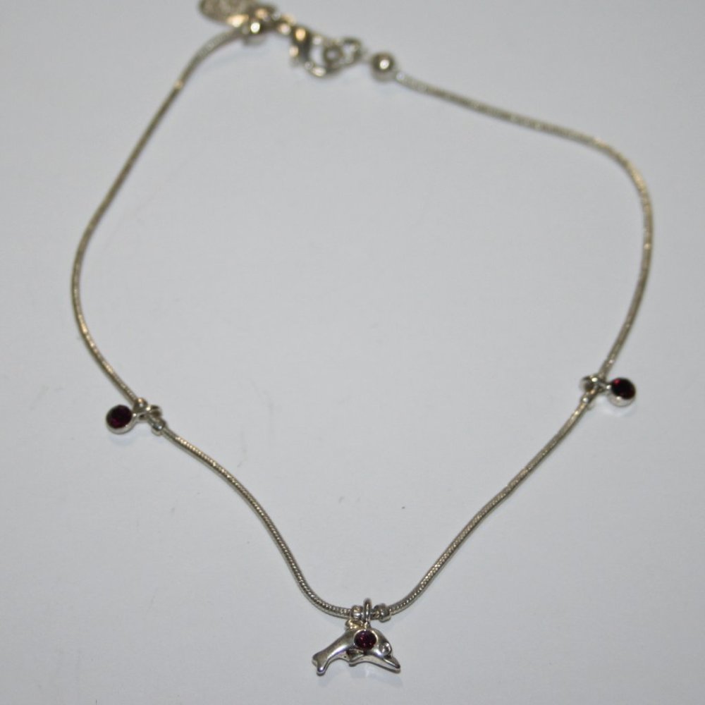 Beautiful silver dolphin ankle bracelet by Cool Jewels 10"